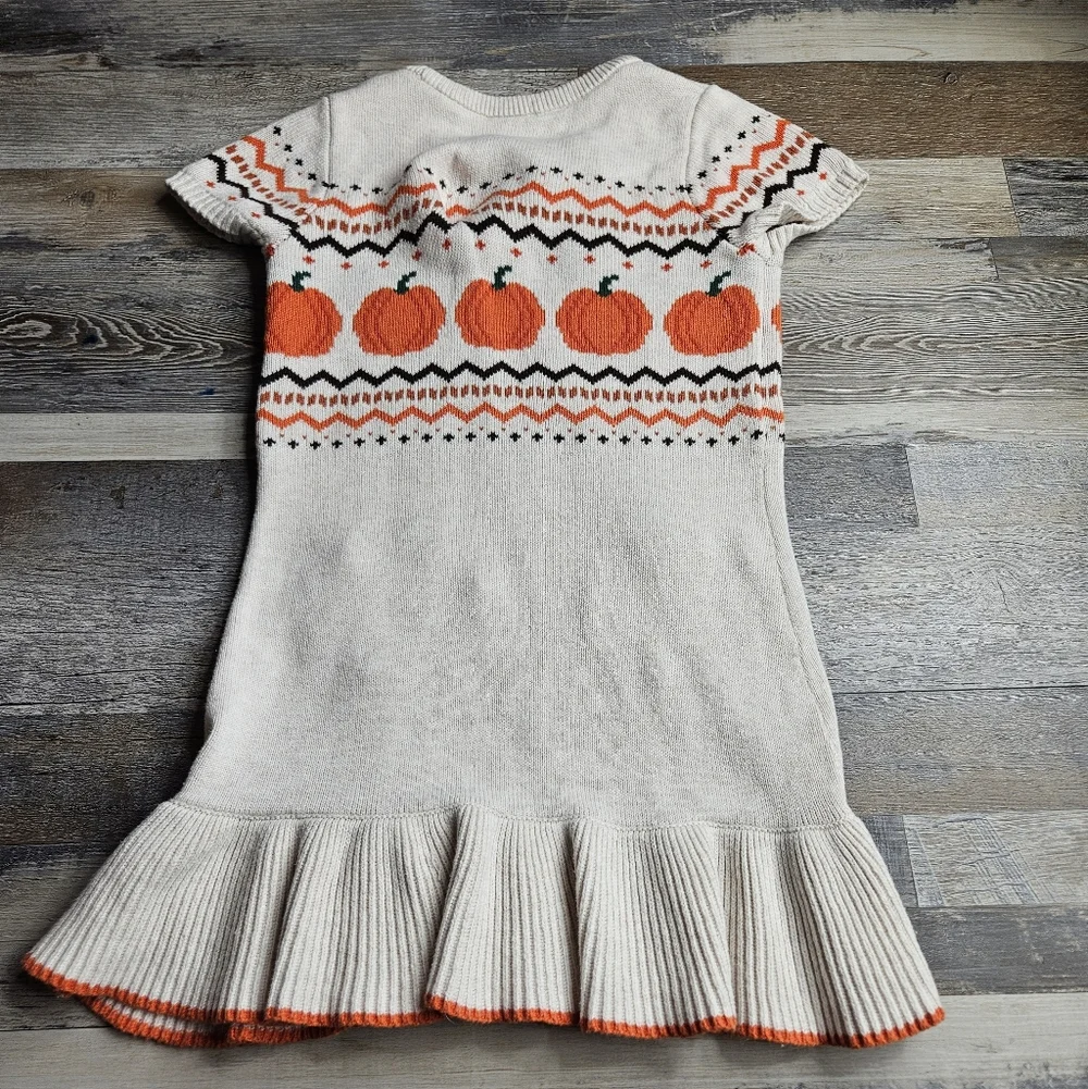Gymboree Girls Pumpkin Fall Theme Sweater Dress Size 6 Fall 2024